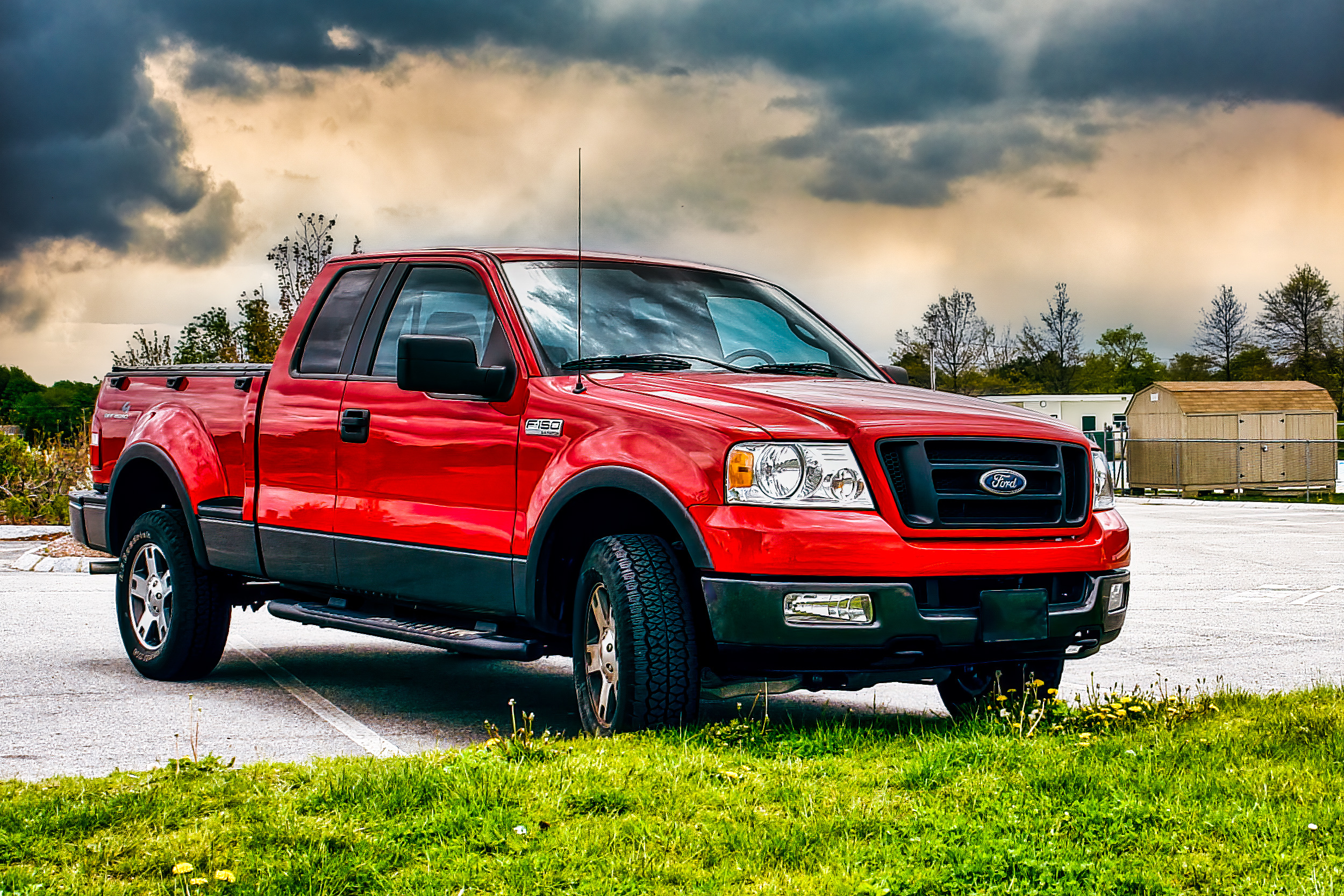 Ford F150 A big red ford truck